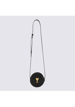 Ami Alexandre Mattiussi Black Leather Round Paris Paris Crossbody Bag