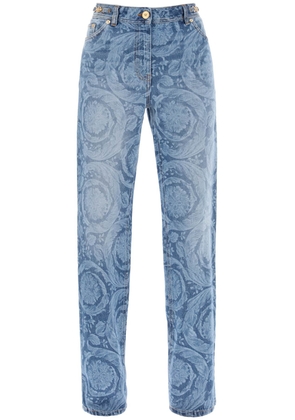 Versace Barocco Blue Cotton Jeans