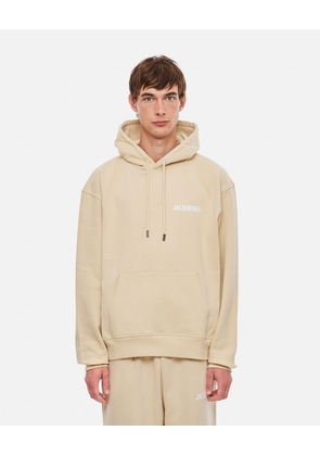 Jacquemus Hoodie With Contrasting Logo Print In Cotton Man