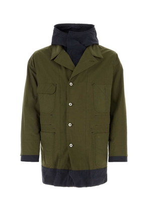 Sacai Army Green Cotton And Nylon Reversibile Jacket