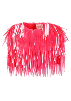 Sportmax Fringed Crewneck Cropped Top