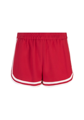 Red Valentino Ruby Shorts With Striped Details