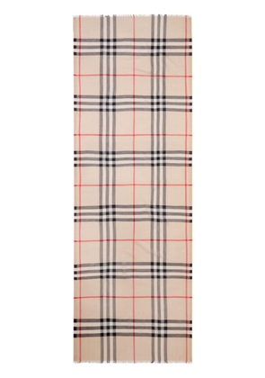 Burberry Check wool scarf - Neutrals