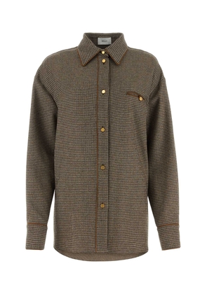 Bally Embroidered Stretch Wool Blend Shirt
