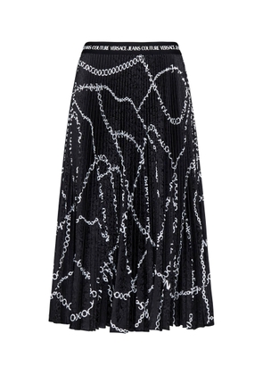 Versace Jeans Couture Chain-Link Pleated Midi Skirt