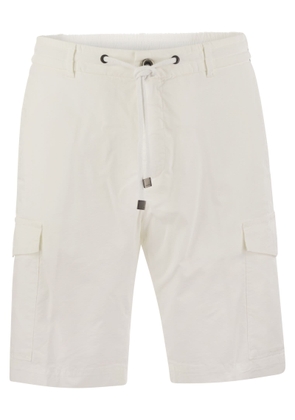 Peserico Lightweight Cotton Lyocell Canvas Jogger Bermuda Shorts