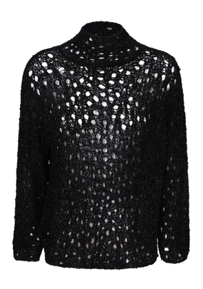 Ssheena Perforated Knit Sweater Black