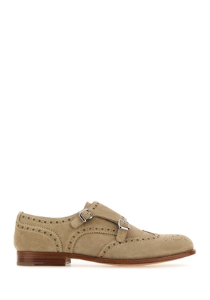Church's Sand Suede Monk Strap Shoes