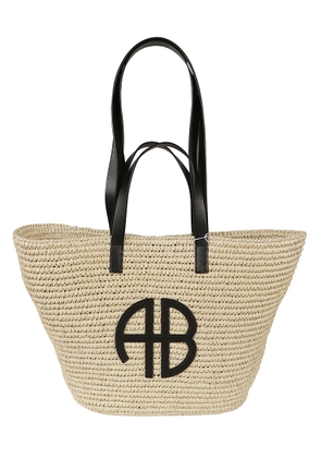 Anine Bing Logo Embossed Woven Shopper Bag