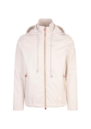 Kiton Lightweight Jacket In White Technical Fabric