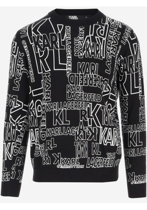 Karl Lagerfeld Cotton Sweatshirt With All-Over Logo
