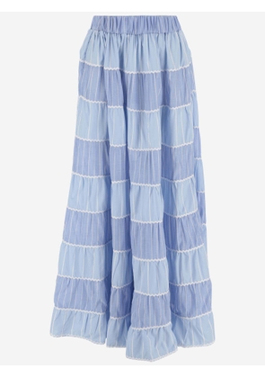 Flora Sardalos Cotton Skirt With Striped Pattern