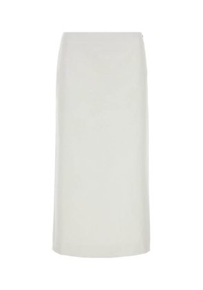 Sportmax White Satin Cellula Skirt