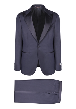 Canali Single-Breasted Rhombuses Blue Smoking