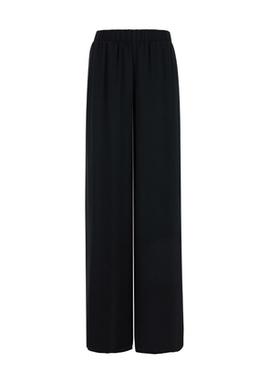Federica Tosi Black Trousers With Elastic Waistband In Silk Blend Woman