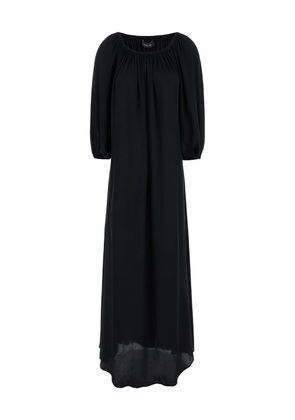 Federica Tosi Black Off Shoulder Maxi Dress In Silk Blend Woman
