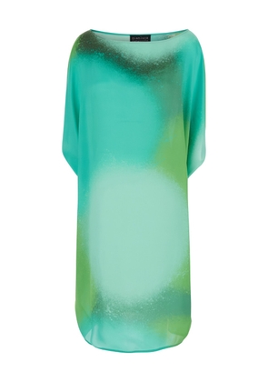 Gianluca Capannolo Green Midi Wide Dress In Silk Woman
