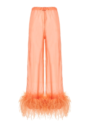 Oseree Feather Silk Pants