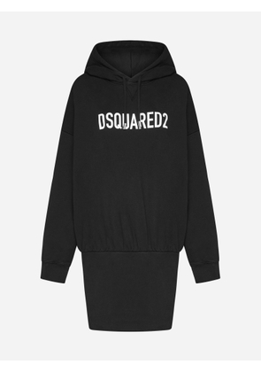 Dsquared2 Logo Hooded Cotton Dress