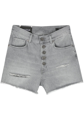 Dondup Light Grey Cotton Denim Shorts