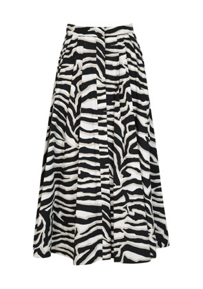 Max Mara Studio Zebra-Print Nichols Cotton Skirt