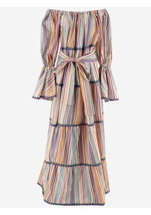 Flora Sardalos Cotton Maxi Dress With Striped Pattern