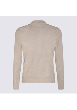 Giorgio Brato Chalk White Leather Jacket