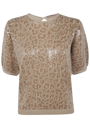 Twinset Short Sleeve Sequined Pullover