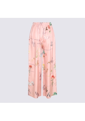 Lanvin Pink Silk Floreal Pants