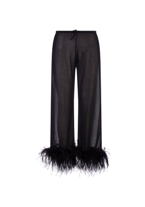 Oseree Black Lumiere Plumage Trousers