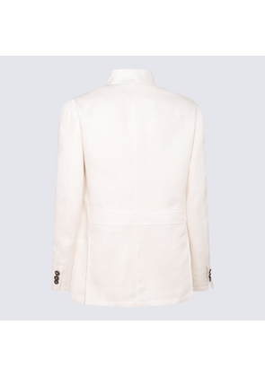 Brioni White Leather Casual Jacket