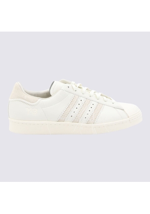 Y-3 White Leather And Beige Suede Superstar Sneakers