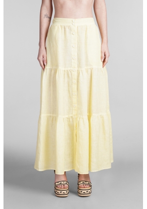 120% Lino Skirt In Yellow Linen