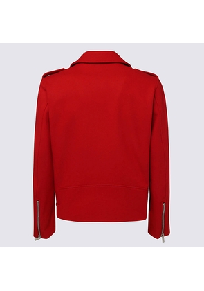 Pt Torino Red Virgin Wool Casual Jacket