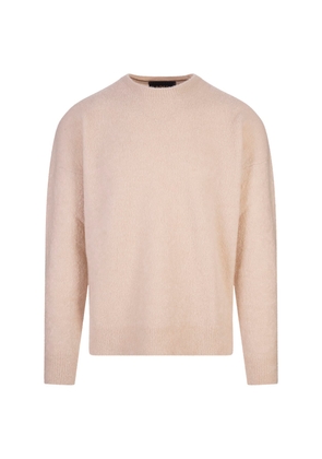Hugo Boss Relaxed Fit Sweater In Beige Cashmere And Silk
