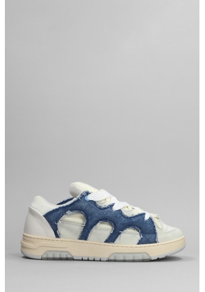 Paura Santha 1 Sneakers In White Suede And Leather