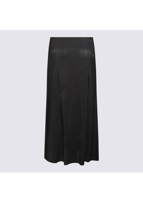 Jil Sander Black Viscose Midi Skirt