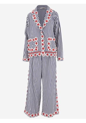 Flora Sardalos Cotton Suit With Striped Pattern