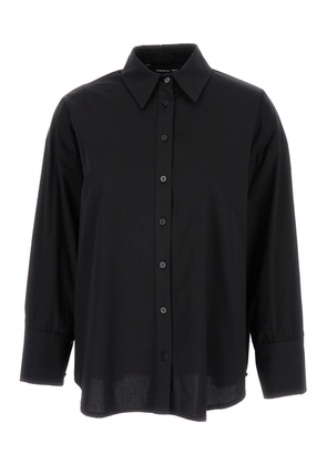 Federica Tosi Black Long Sleeves Shirt In Cotton Blend Woman