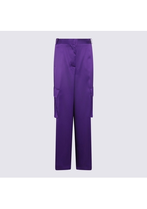 Versace Purple Silk-Viscose Blend Cargo Trousers