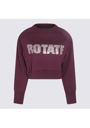 Rotate By Birger Christensen Pickled Beet Cotton And Cashmere Blend Sweater
