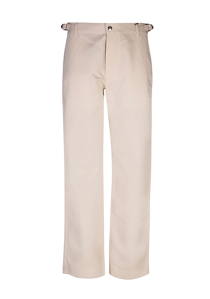 Jacquemus Le Pantalon Jean Beige Loose Pants With A Button In Cotton And Linen Man