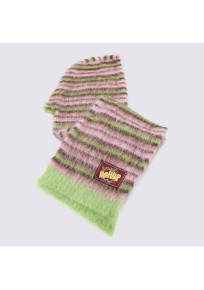 Marni Pink And Green Striped Mohair Blend Hat