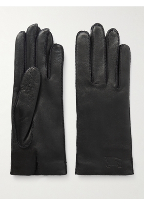 Burberry - Debossed Leather Gloves - Black - S/M,M/L