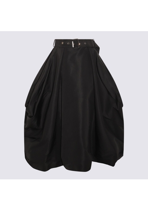 Alexander Mcqueen Black Midi Skirt