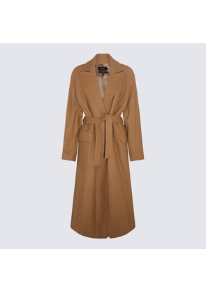 A.p.c. Camel Brown Wool Blend Coat