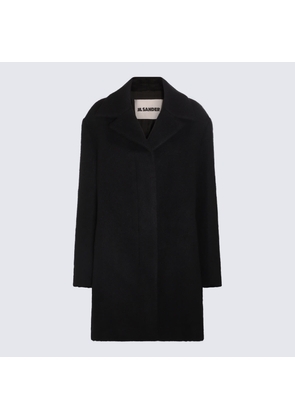 Jil Sander Black Wool And Mohair Blend Coat