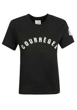Courrèges Logo Print Round Neck T-Shirt