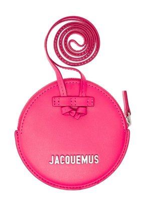 Jacquemus Le Pitchou Fuchsia Circular Pouch Bag In Leather Man
