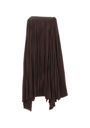 Lanvin High Waist Asymmetric Gathered Maxi Skirt